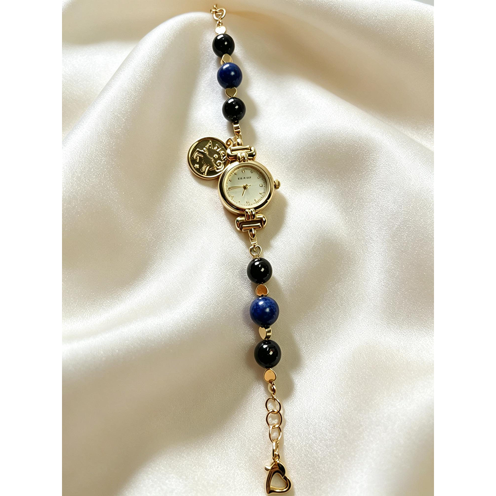 Aries Energy Watch with Garnet & Lapis Lazuli