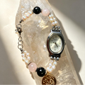 Cancer Energy Watch with Pearls, Rose Quartz & Garnet