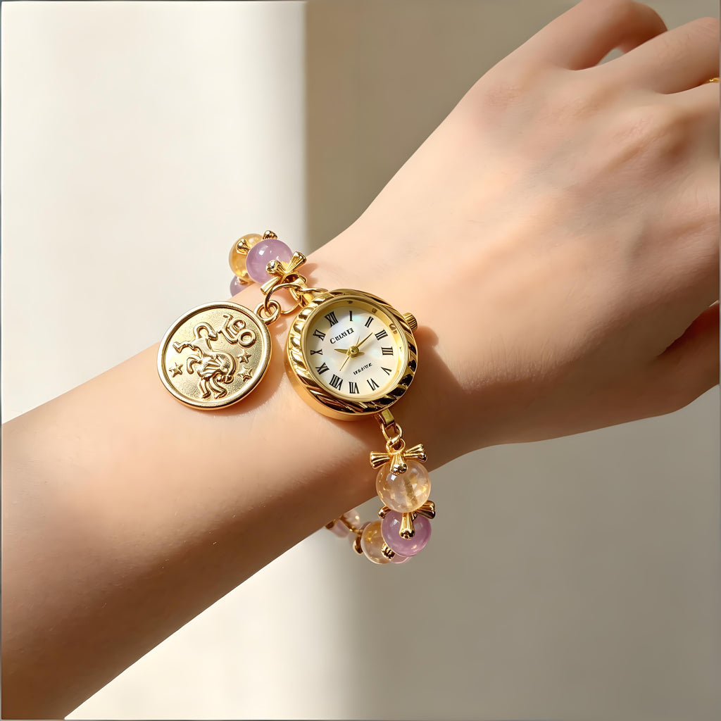 Leo Crystal Energy Watch with Amethyst & Citrine