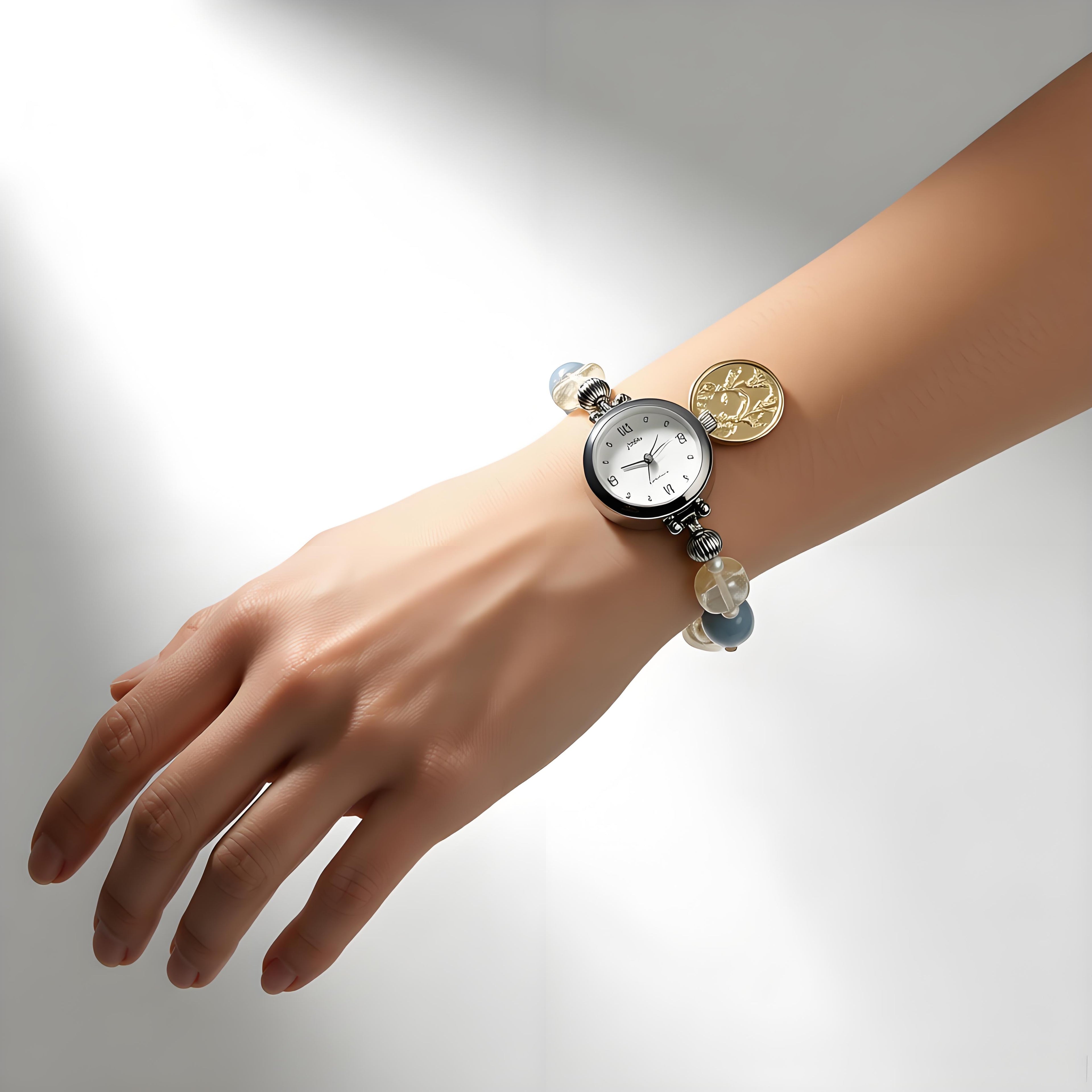 Gemini Crystal Energy Watch with Citrine & Aquamarine