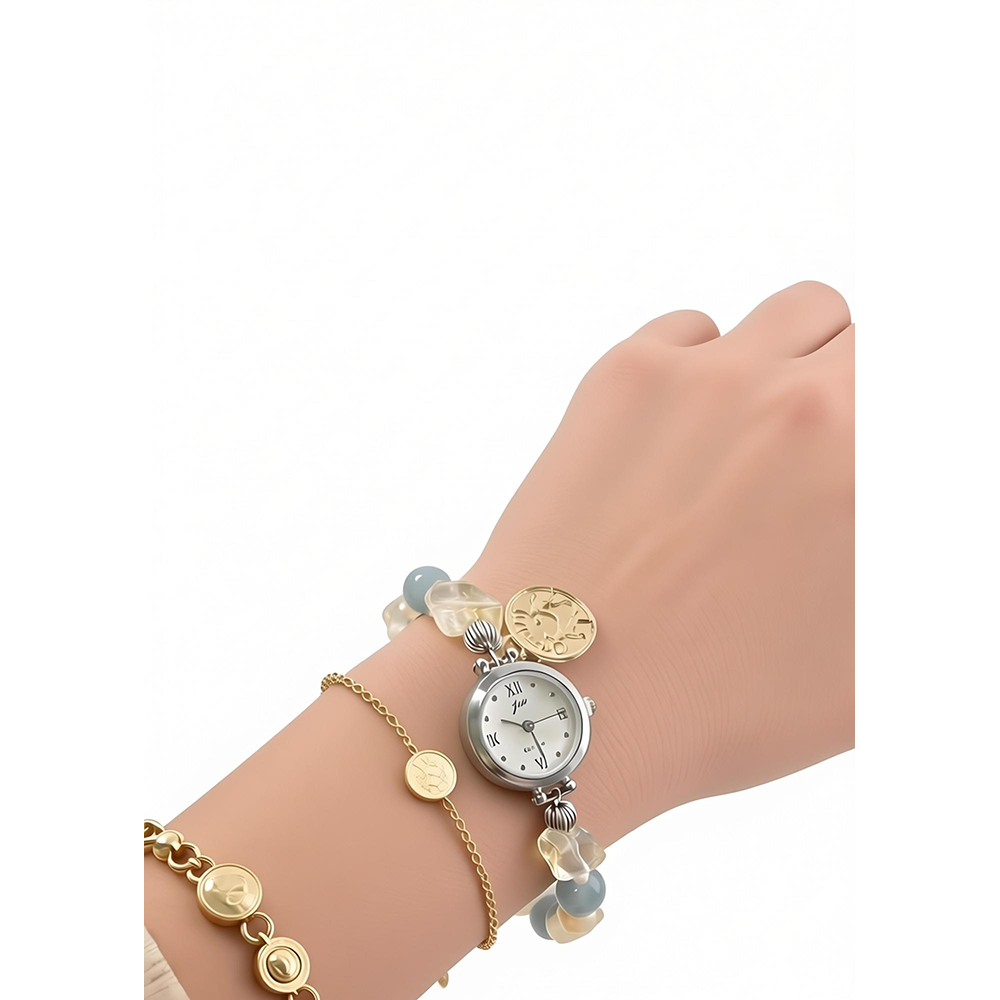 Gemini Crystal Energy Watch with Citrine & Aquamarine