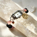 Scorpio Energy Watch with Silver Obsidian, Strawberry Quartz & Amethyst | Guardian of Positive Aura